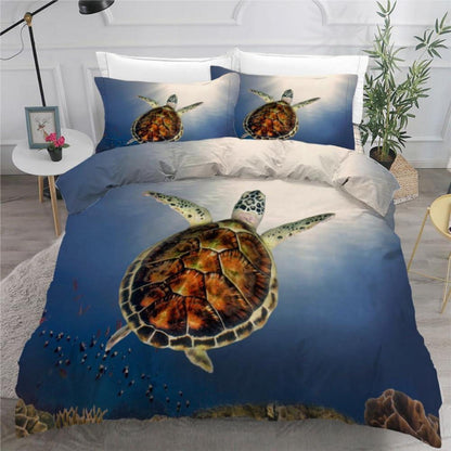 Meeresschildkröte Bettwäsche-Set 220x240 cm 3-teilig Mikrofaser