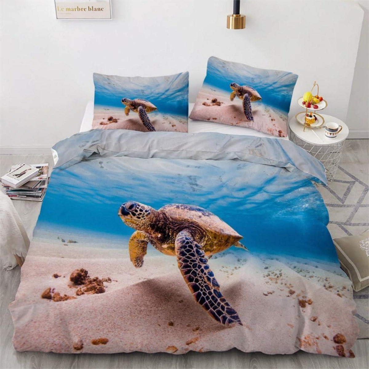 Meeresschildkröte Bettwäsche-Set 220x240 cm | 3-teilig Mikrofaser