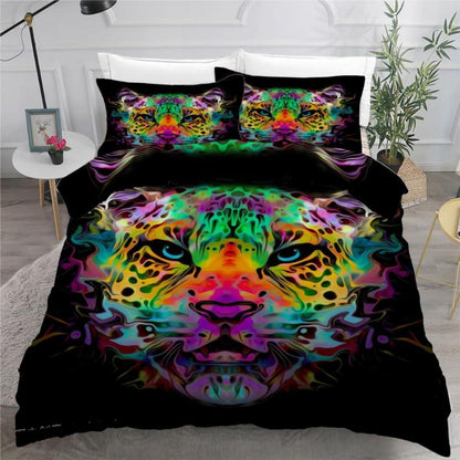 Leopard 3D Bettwäsche-Set 220x240 cm | Mikrofaser Bettwäsche