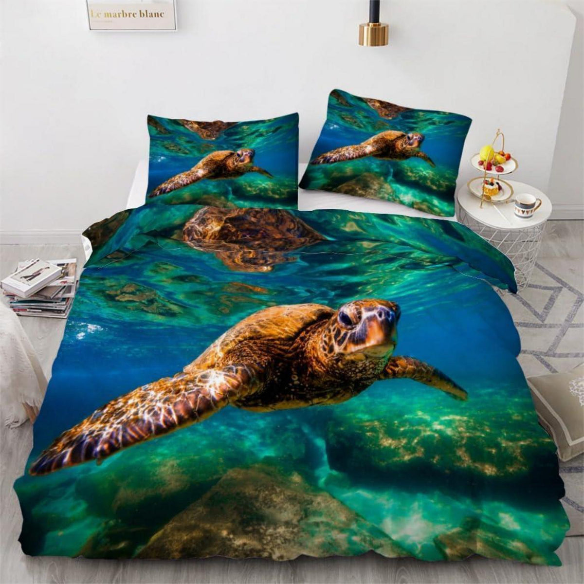 Meeresschildkröte Bettwäsche Set 135x200 cm - 4-teilig Mikrofaser