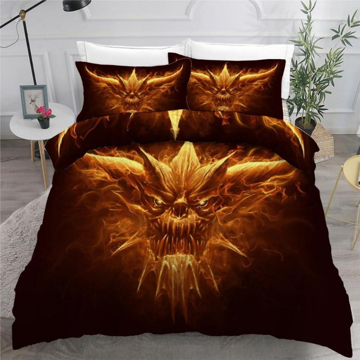 Drachen Kinderbettwäsche Set 135x200 cm - 4-teilig Mikrofaser