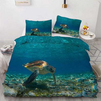Meeresschildkröte Bettwäsche-Set 220x240 cm 3-teilig Mikrofaser