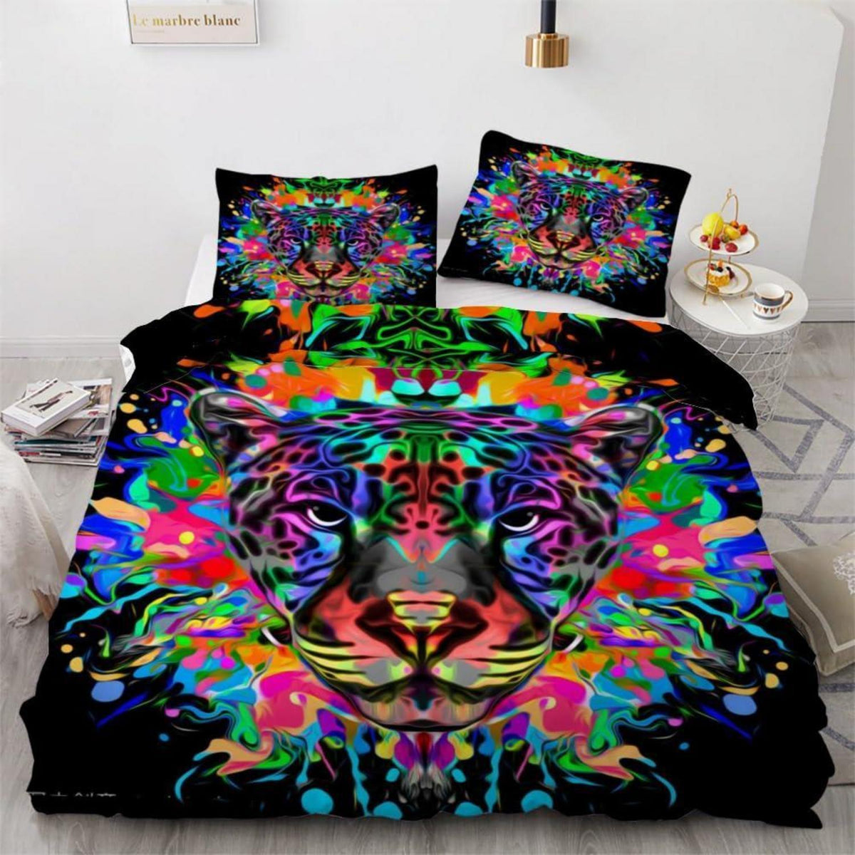 Leopard Kinderbettwäsche 135x200 cm 4tlg. Mikrofaser 3D Motiv