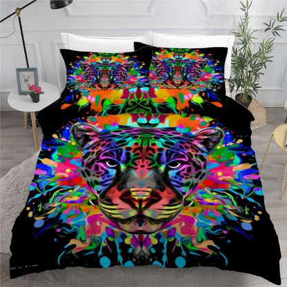 Leopard Kinderbettwäsche 135x200 cm 4tlg. Mikrofaser 3D Motiv