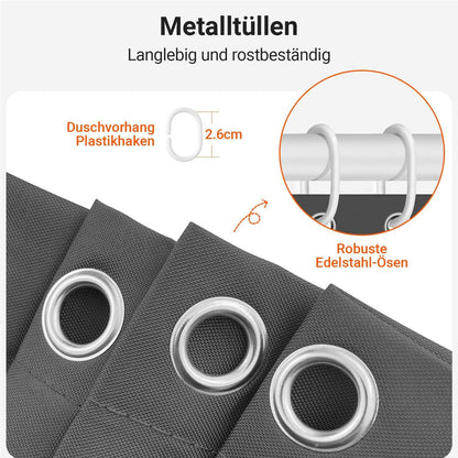 Duschvorhang Dunkelgrau Antischimmel Polyester Wasserdicht 240x200 cm