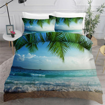 Palmenblatt Bettwäsche Set 135x200 cm - 4tlg. Mikrofaser