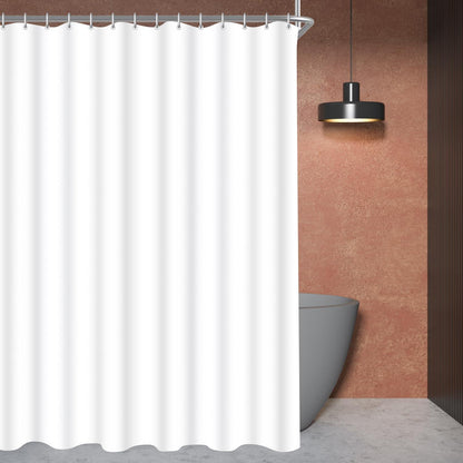 Duschvorhang 200x180cm Weiß Beschwert Saum Antischimmel Textil