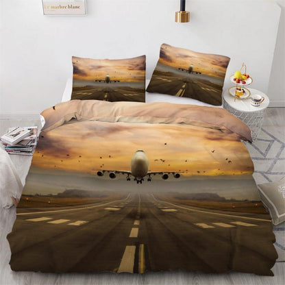Flugzeug Bettwäsche Set 220x240 cm - 3teilig Mikrofaser