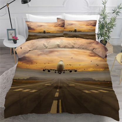 Flugzeug Bettwäsche Set 220x240 cm - 3teilig Mikrofaser