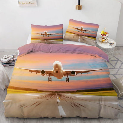 Flugzeug Bettwäsche Set 220x240 cm - 3-teilig Mikrofaser