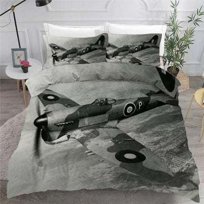 Retro Flugzeug Bettwäsche Set 155x220 cm - 3-teilig