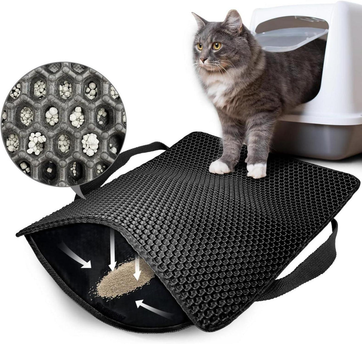 Katzenklo Matte Honeycomb Doppelschicht wasserdicht Urin Proof 45x60cm