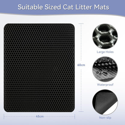 Katzenklo Matte Honeycomb Doppelschicht wasserdicht Urin Proof 45x60cm