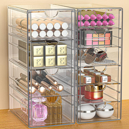 Kosmetik Organizer mit 10 Schubladen Transparent Acryl Makeup