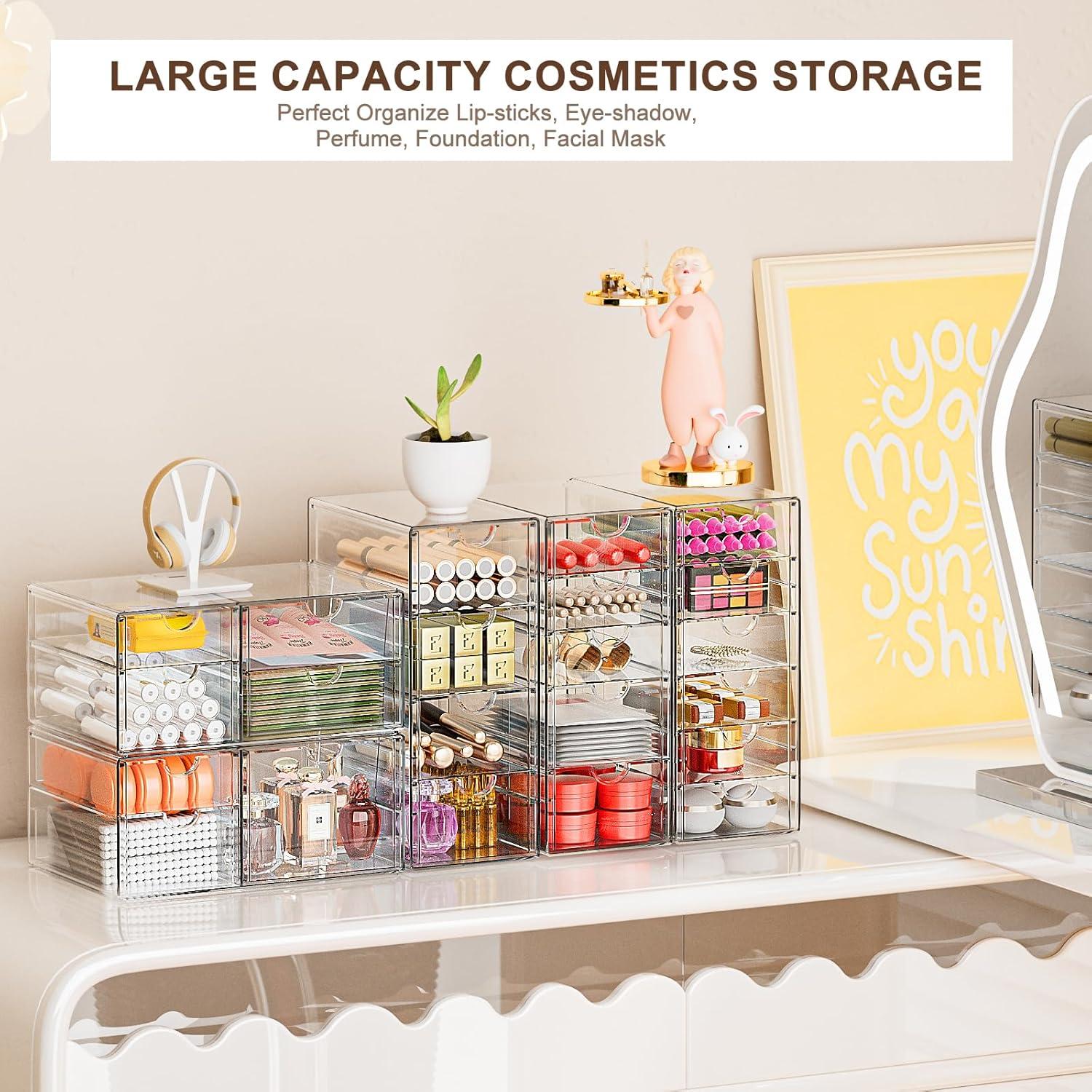 Transparenter Acryl Kosmetik Organizer mit 10 Schubladen
