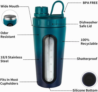 Toofeel Metall Protein Shaker Flasche 28 oz 2 Schneebesen Fenster