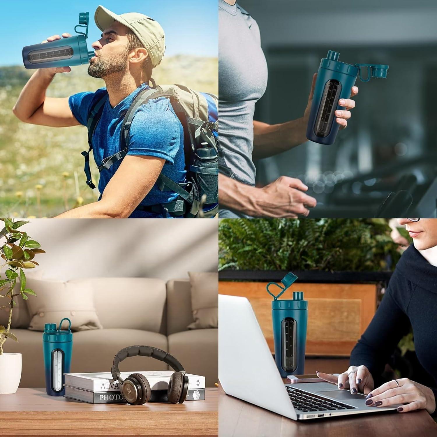 Edelstahl Shaker Flasche 28 oz Protein-Shaker Metall Becher 2