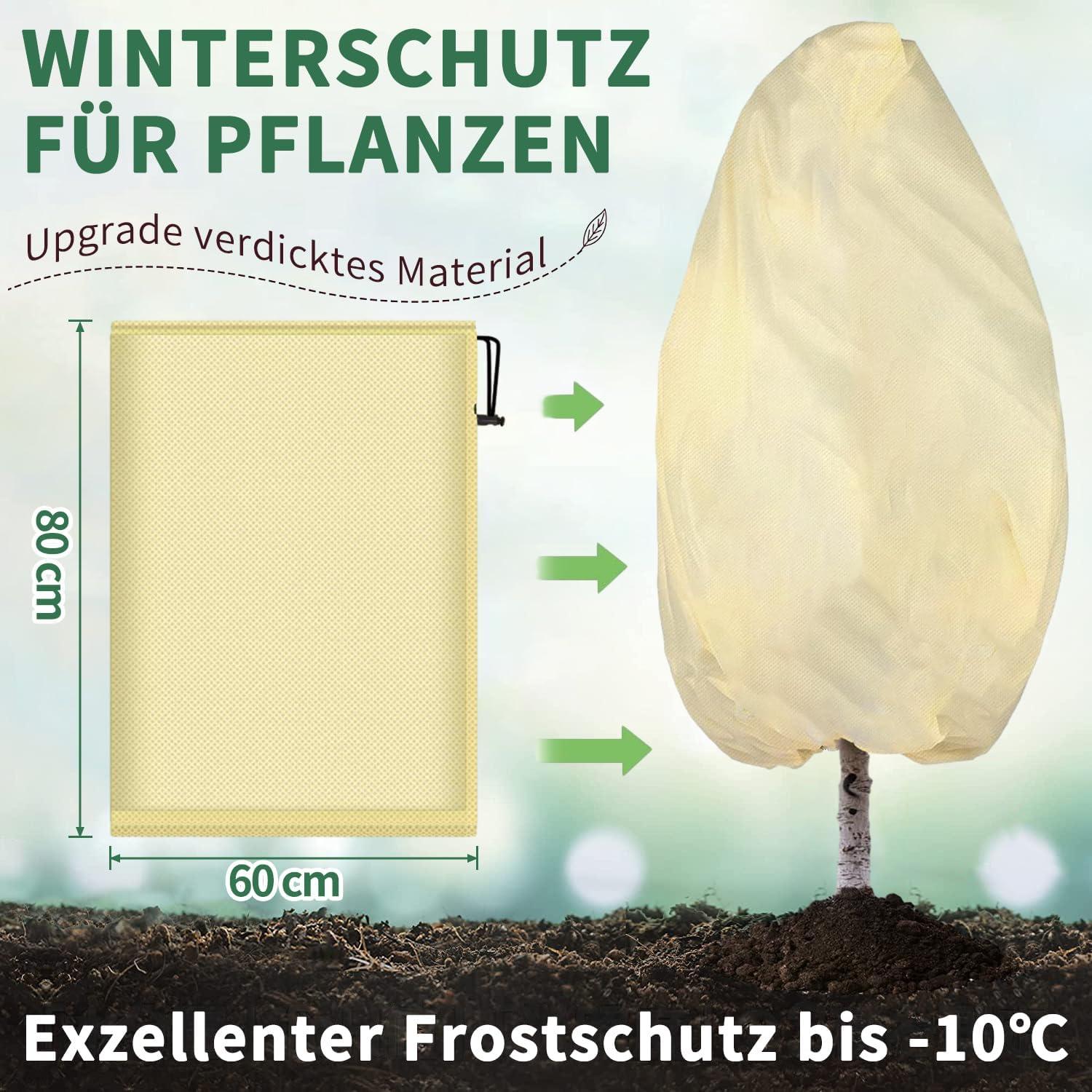 Winterschutz für Pflanzen 85g/m² Beige 60x80cm mit Reißverschluss