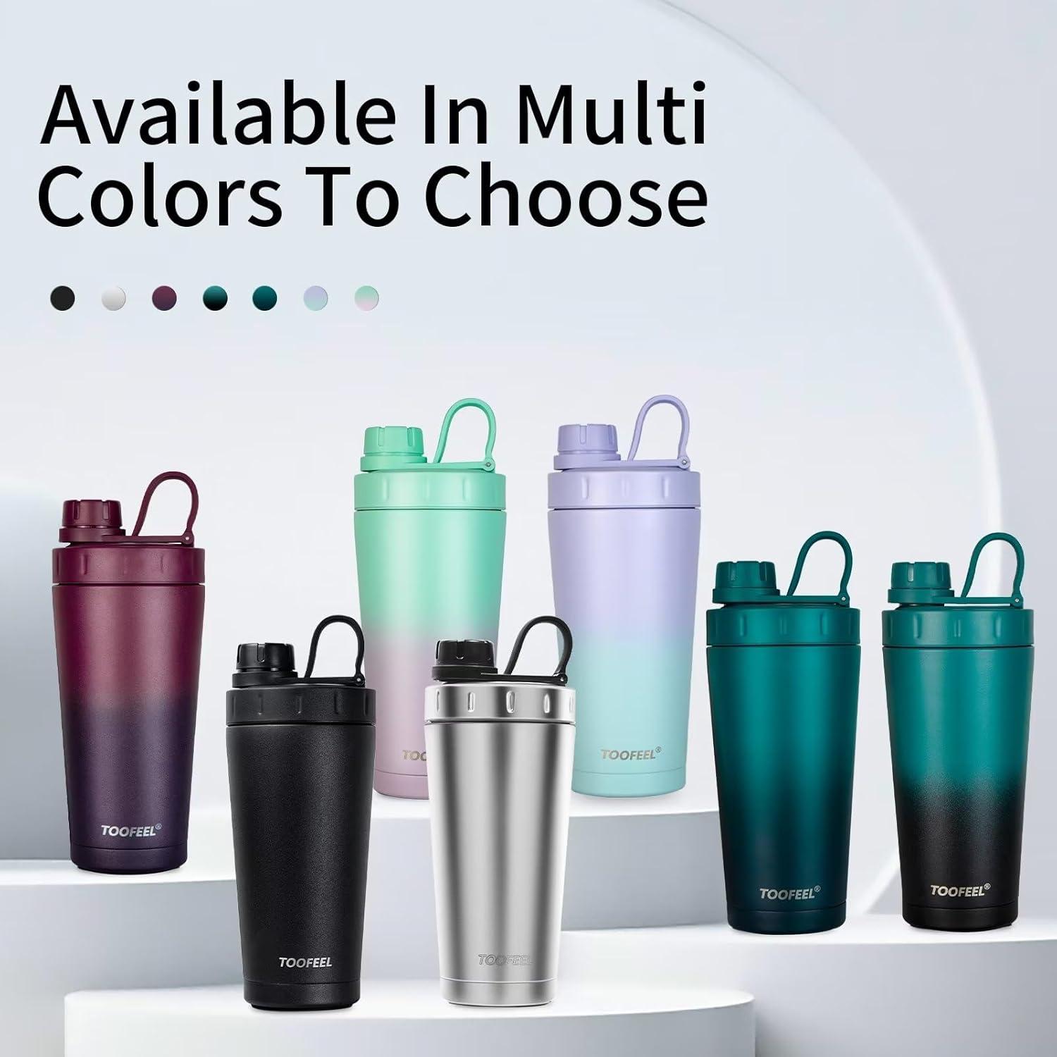 TOOFEEL Isolierte Edelstahl Protein Shaker Flasche 20oz BPA-frei