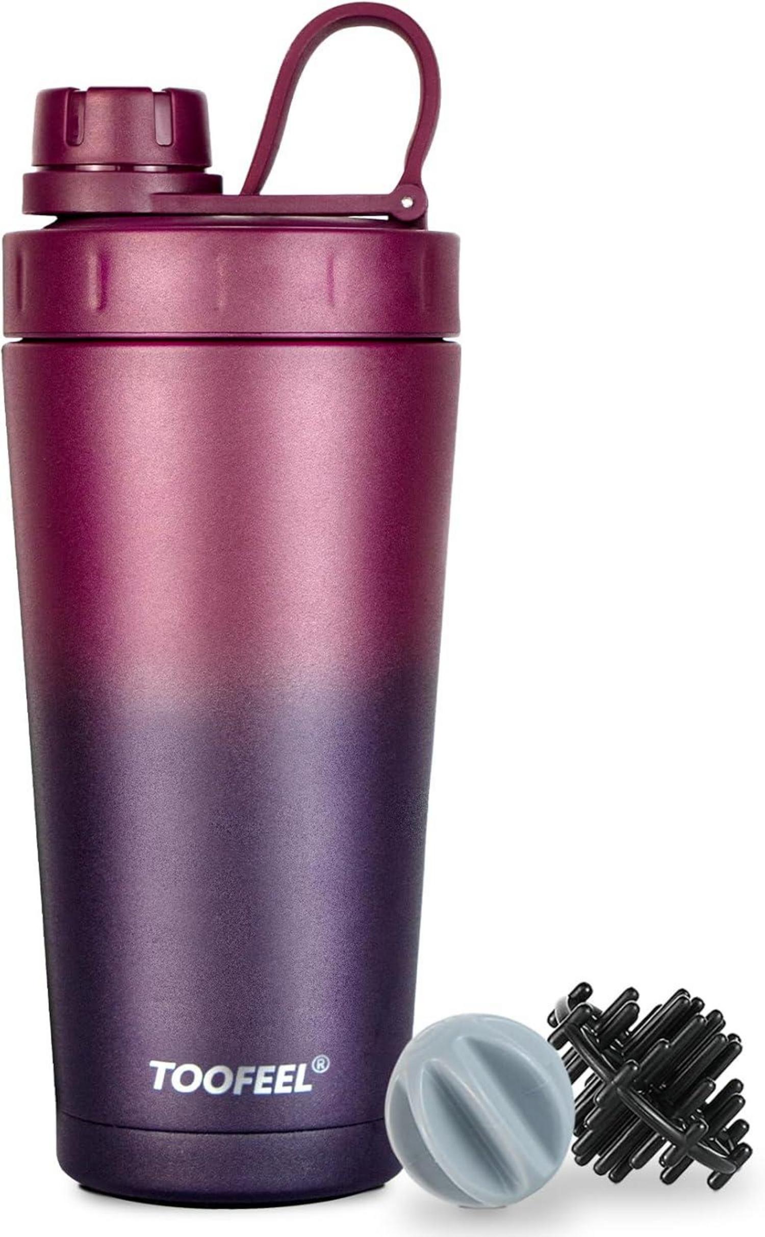 Doppelwandige Edelstahl Shaker Flasche 20 Unzen Protein Shaker mit