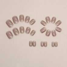 24er Set Kurze Nude Eckige Press on Nägel - Glossy