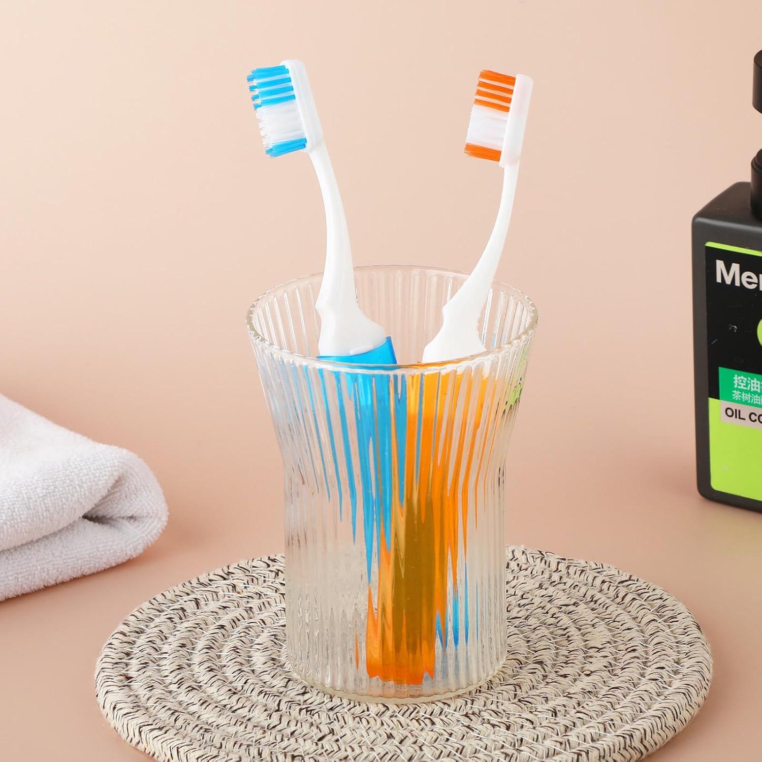 Ouligay 2er Pack Faltbare Reisezahnbürste Weiche Borsten Tragbar Mini Zahnbürste