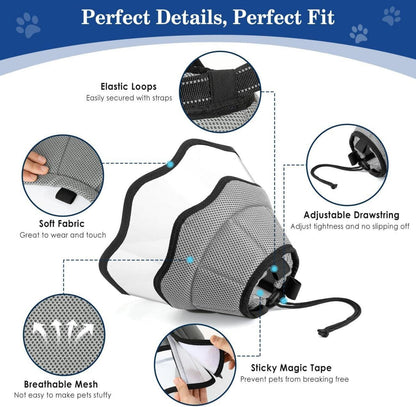 VavoPaw Halskrause Hund Leckschutz Wasserdicht PVC S GRAU