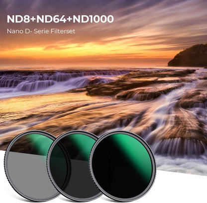 ND Filterset 77mm ND8 ND64 ND1000 Premium Neutral Graufilter Kit