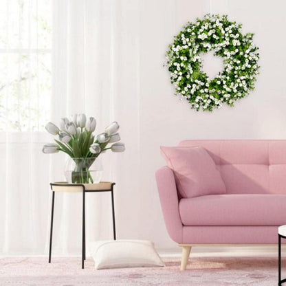 Ganzjähriger Türkranz für Haustür, Künstlicher Blumenkranz Deko 40cm