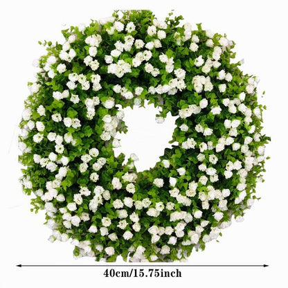 Ganzjähriger Türkranz für Haustür, Künstlicher Blumenkranz Deko 40cm