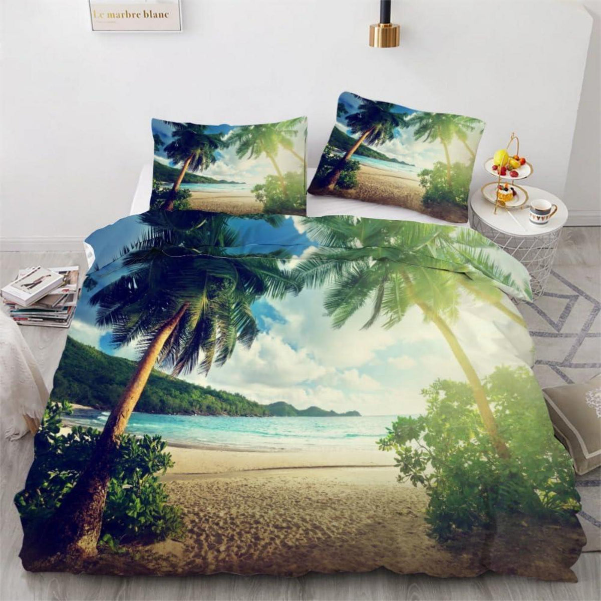 Bettwäsche Set Palme 220x240 cm - 3-teilig, Mikrofaser