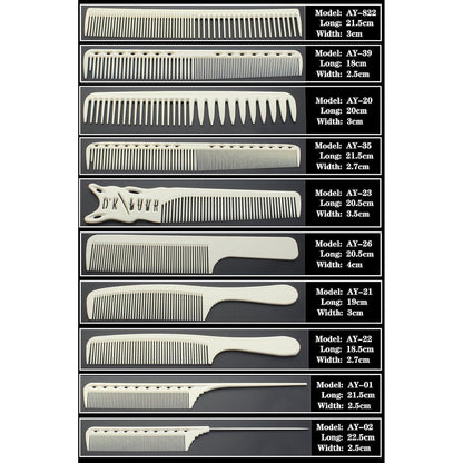 Professionelle Hitzebeständige Carbon Haarkamm Set 8-teilig
