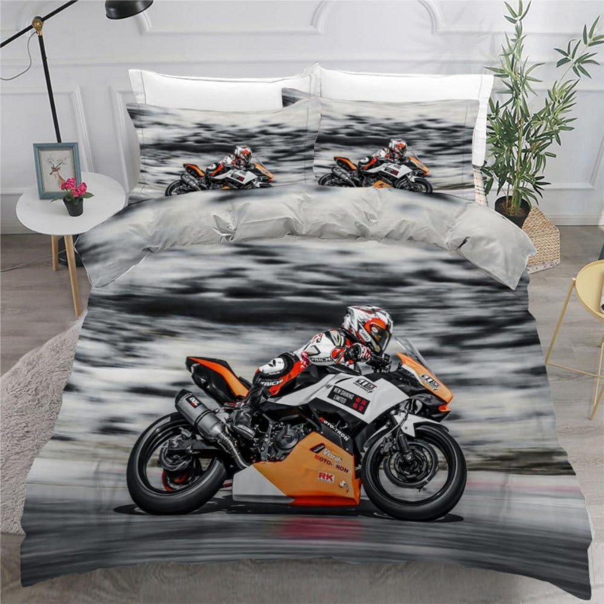 Motocross Kinderbettwäsche 135x200 cm, 2-teilig