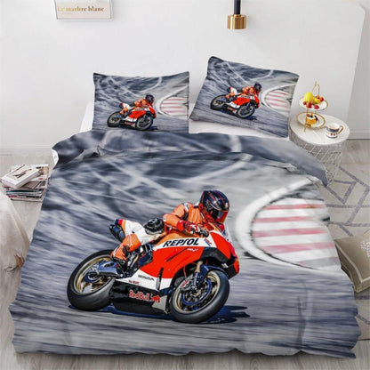 Motocross Kinderbettwäsche 135x200 cm 4-teilig Mikrofaser