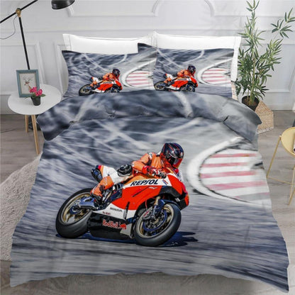 Motocross Kinderbettwäsche 135x200 cm 4-teilig Mikrofaser