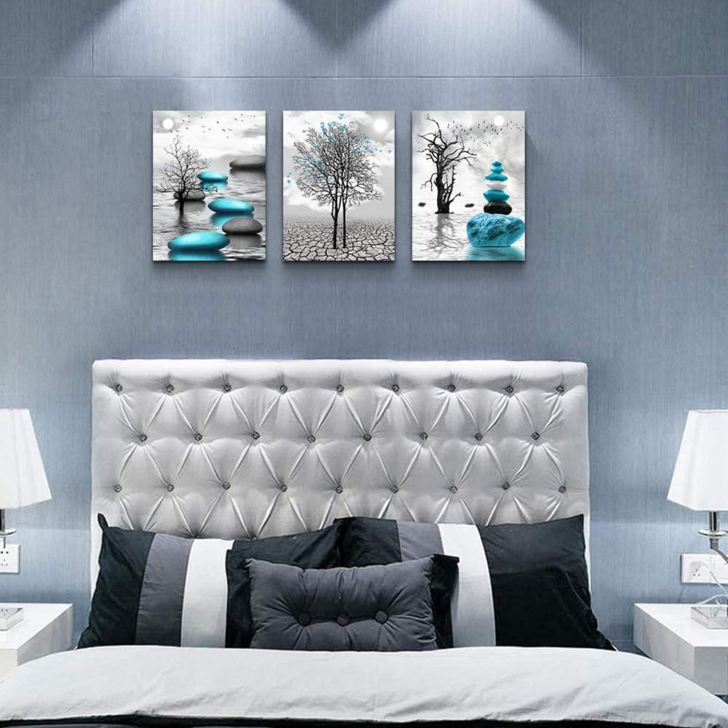 Schwarz-Weiß Landschaft Wandbilder Wohnzimmer Dekoration 30x40cm 3er Set