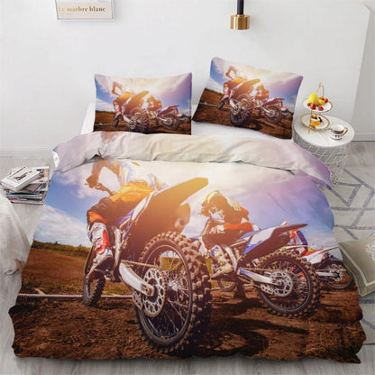 Motocross Bettwäsche-Set 220x240 cm | 3-teilig Mikrofaser