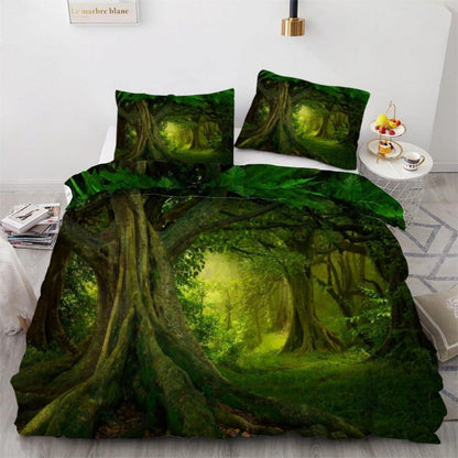 Wald 3teilig Bettwäsche Set 220x240 cm Mikrofaser