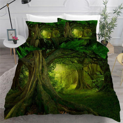Wald 3teilig Bettwäsche Set 220x240 cm Mikrofaser