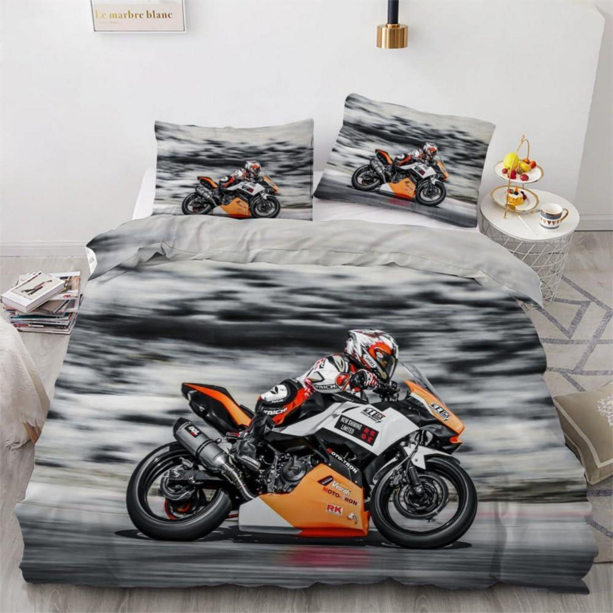 Motocross Bettwäsche-Set 220x240 cm | 3-teilig Mikrofaser