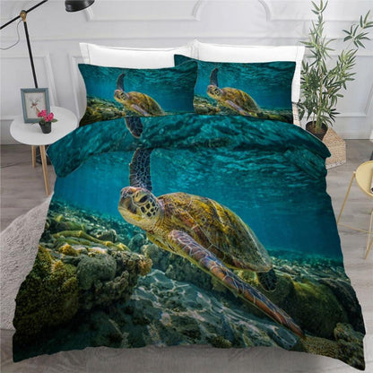 Meeresschildkröte Bettwäsche Set 135x200 cm - 4-teilig Mikrofaser