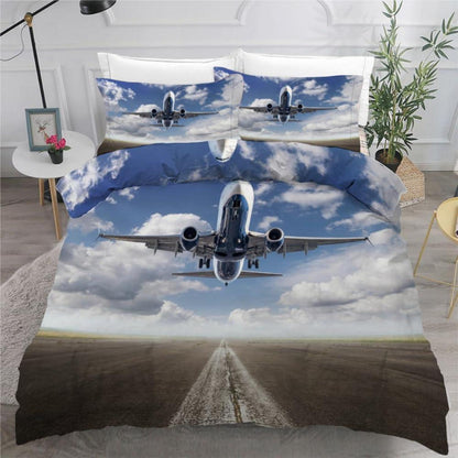 Flugzeug Bettwäsche Set 220x240 cm - 3-teilig Mikrofaser