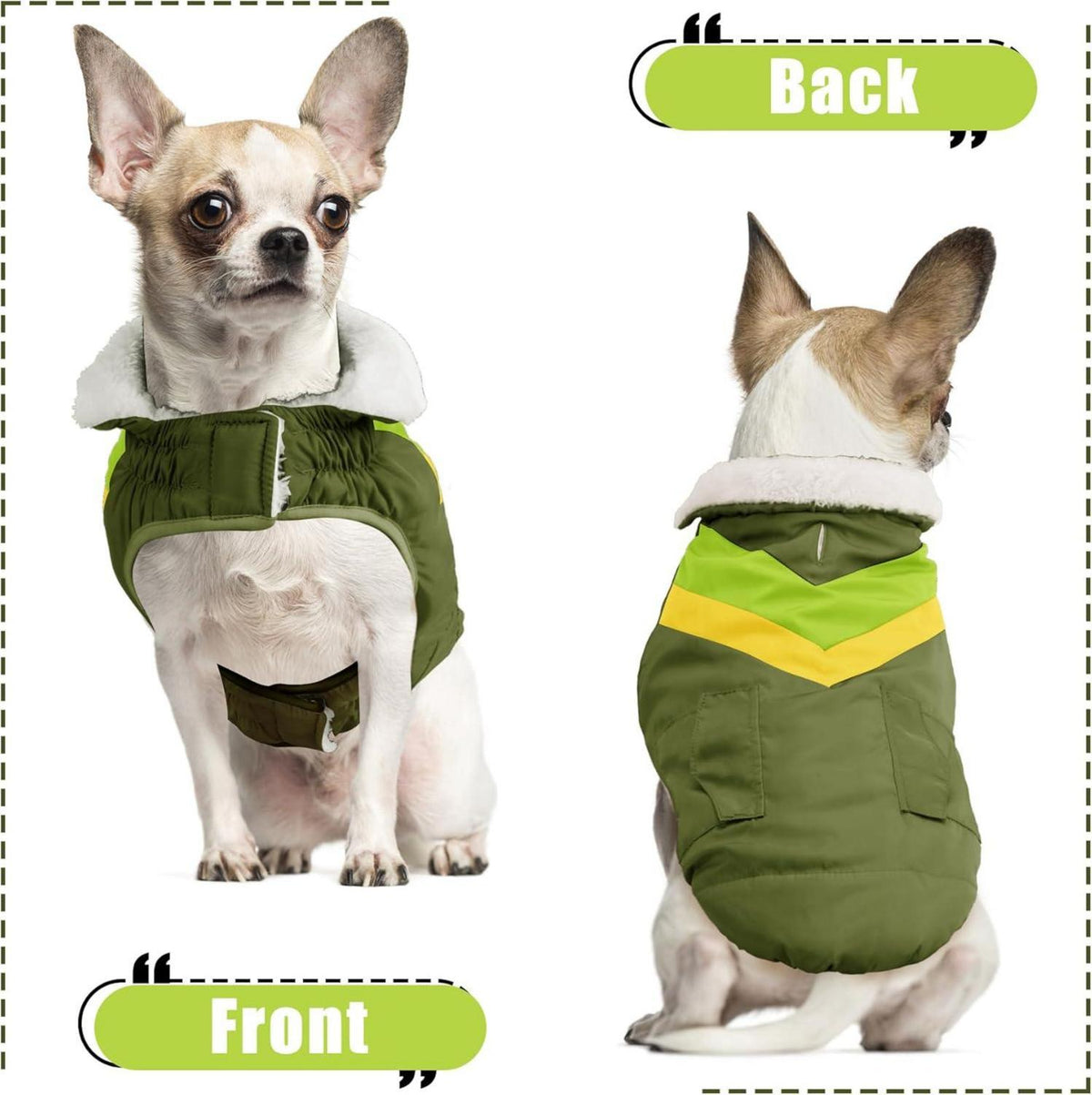 Hundemantel Warme Hunde Winterjacke Klettverschluss Armygrün