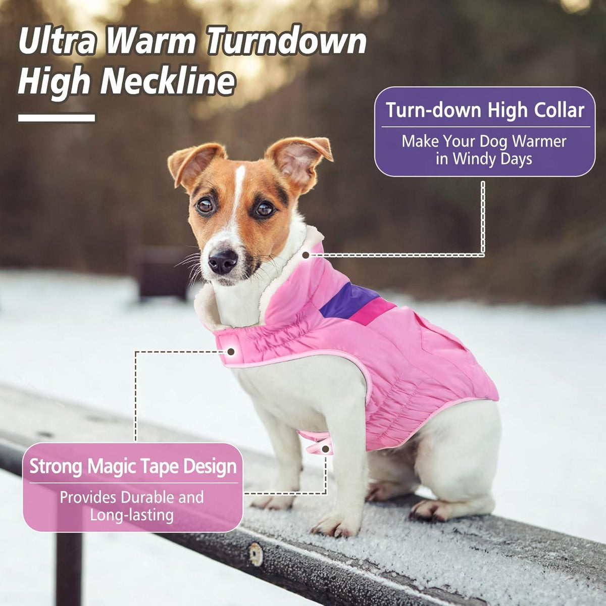 Hundemantel Hundejacke für Große Hunde Winter Warm Klettverschluss Rot