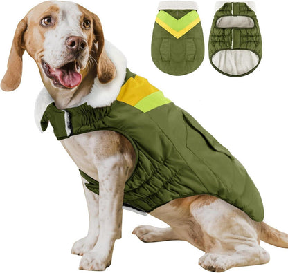 Hundemantel Winterjacke Große Hunde Warm Klett Reflexstreifen - XXL