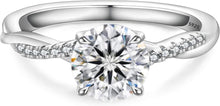 Solitär Verlobungsring Moissanite Damen 1-2 Karat VVS1 D 925 Silber