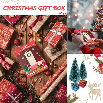 Elfentür Weihnachtsdeko Set 29-teilig Miniatur Wichtel Zubehör Geschenkbox Garten Ornamente