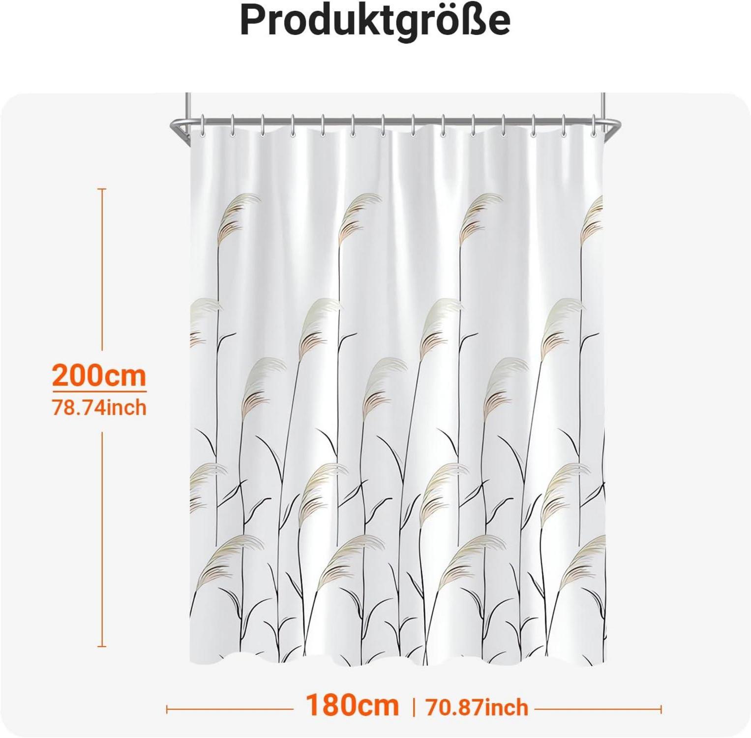 Duschvorhang Weizenohr 180x200cm Antischimmel Polyester mit
