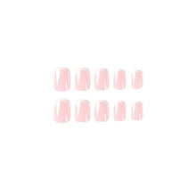 24 Stück Beige Weiß Eckig Nägel - Klassisch Kunstnägel
