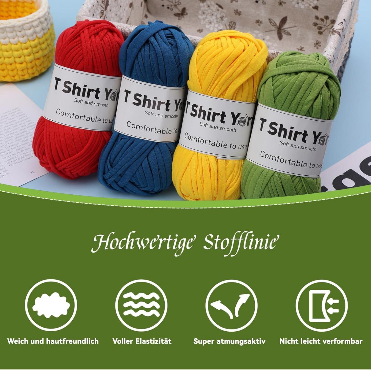 Häkelgarn-Set mit 4 Rollen DIY Zubehör in Olivgrün